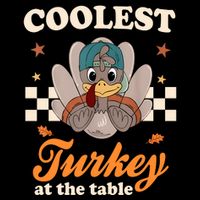 Coolest Turkey At The Table Cute Thanksgiving Drawstring Bag