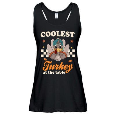 Coolest Turkey At The Table Cute Thanksgiving Ladies Essential Flowy Tank