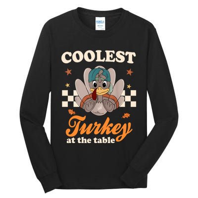 Coolest Turkey At The Table Cute Thanksgiving Tall Long Sleeve T-Shirt