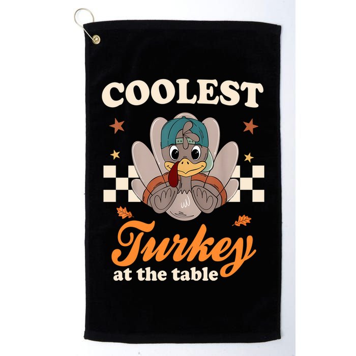 Coolest Turkey At The Table Cute Thanksgiving Golf Towel