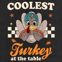 Coolest Turkey At The Table Cute Thanksgiving Golf Towel
