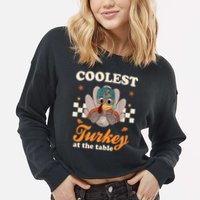 Coolest Turkey At The Table Cute Thanksgiving Cropped Pullover Crew