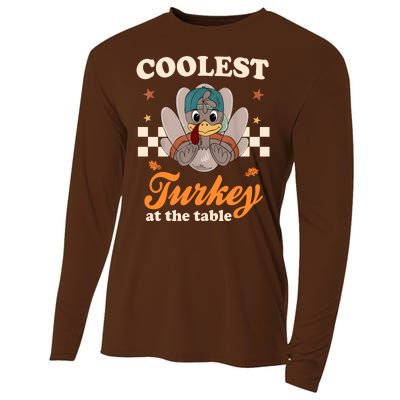 Coolest Turkey At The Table Cute Thanksgiving Cooling Performance Long Sleeve Crew