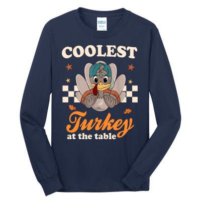 Coolest Turkey At The Table Cute Thanksgiving Tall Long Sleeve T-Shirt