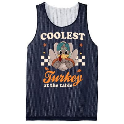 Coolest Turkey At The Table Cute Thanksgiving Mesh Reversible Basketball Jersey Tank