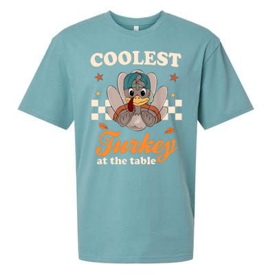 Coolest Turkey At The Table Cute Thanksgiving Sueded Cloud Jersey T-Shirt