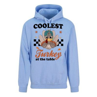 Coolest Turkey At The Table Cute Thanksgiving Unisex Surf Hoodie