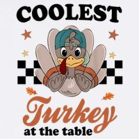Coolest Turkey At The Table Cute Thanksgiving Garment-Dyed Sweatshirt