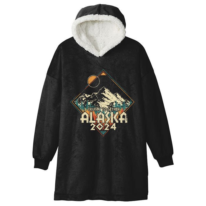 Cruisin Together Alaska 2024 Alaskan Cruise Trip Matching Hooded Wearable Blanket