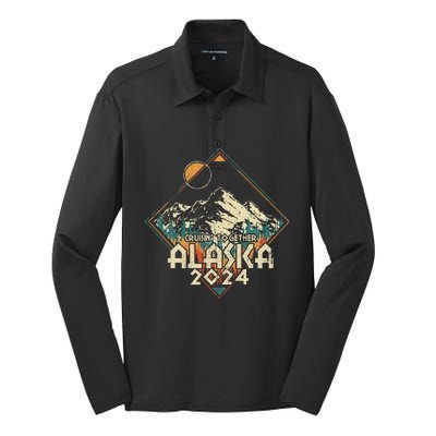 Cruisin Together Alaska 2024 Alaskan Cruise Trip Matching Silk Touch Performance Long Sleeve Polo