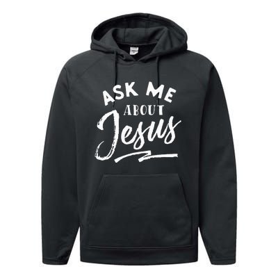 Christian T Ask Me About Jesus Performance Fleece Hoodie