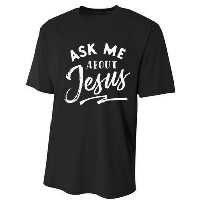 Christian T Ask Me About Jesus Performance Sprint T-Shirt