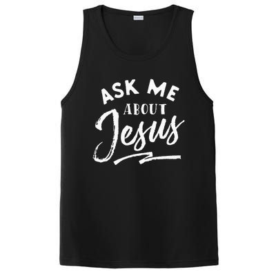 Christian T Ask Me About Jesus PosiCharge Competitor Tank