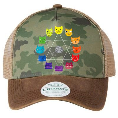Cat Themed Artist Color Wheel Educational Legacy Tie Dye Trucker Hat