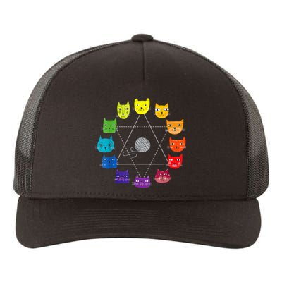 Cat Themed Artist Color Wheel Educational Yupoong Adult 5-Panel Trucker Hat