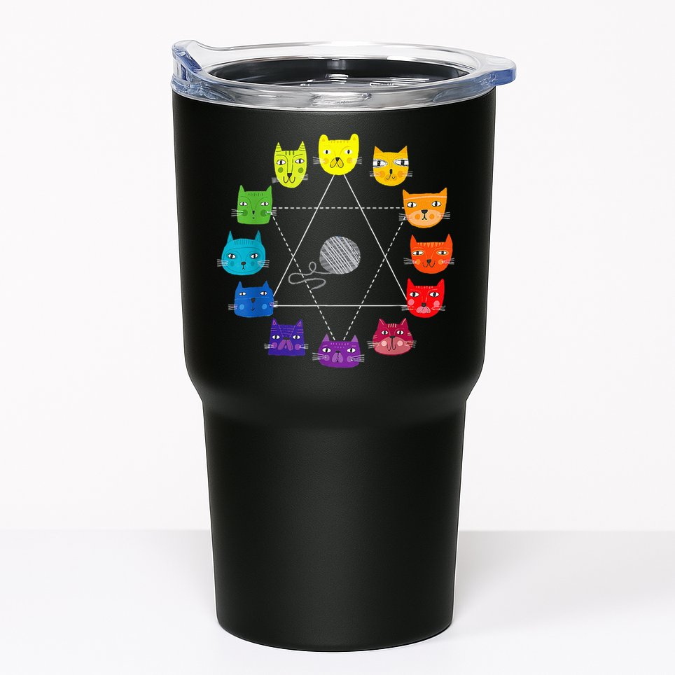 Cat Themed Artist Color Wheel Educational Tumbler
