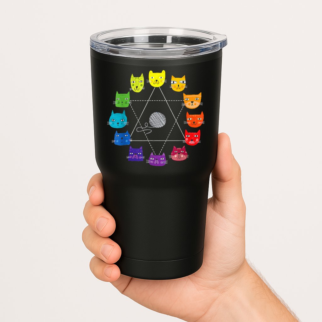 Cat Themed Artist Color Wheel Educational Tumbler