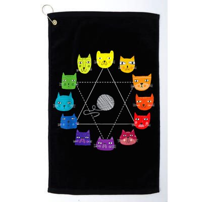 Cat Themed Artist Color Wheel Educational Golf Towel