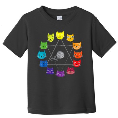 Cat Themed Artist Color Wheel Educational Toddler T-Shirt