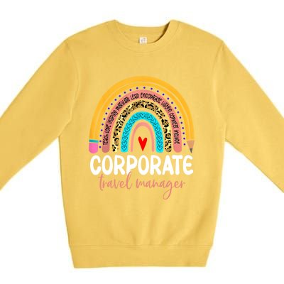 Corporate Travel Ager Rainbow Leopard Travel And Tourism Gift Premium Crewneck Sweatshirt