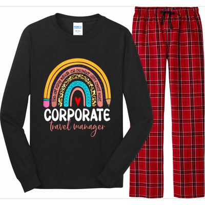 Corporate Travel Ager Rainbow Leopard Travel And Tourism Gift Long Sleeve Pajama Set