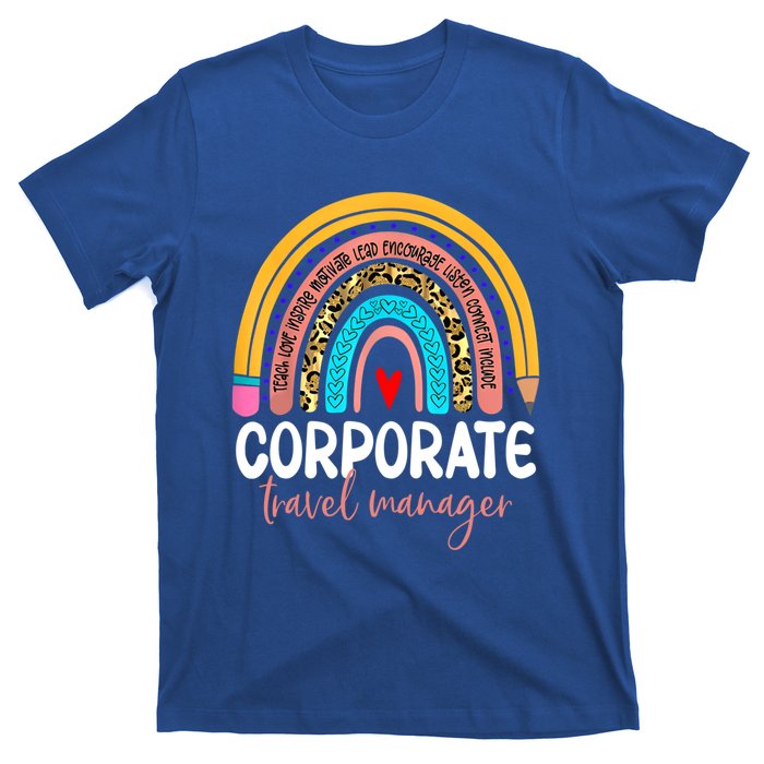 Corporate Travel Ager Rainbow Leopard Travel And Tourism Gift T-Shirt