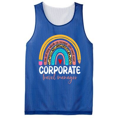 Corporate Travel Ager Rainbow Leopard Travel And Tourism Gift Mesh Reversible Basketball Jersey Tank