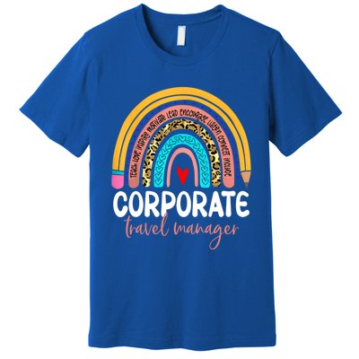 Corporate Travel Ager Rainbow Leopard Travel And Tourism Gift Premium T-Shirt