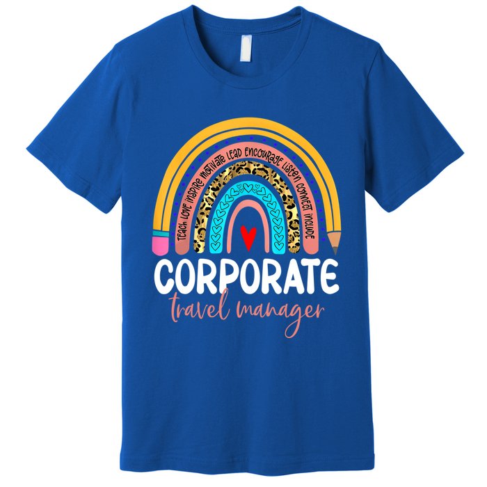 Corporate Travel Ager Rainbow Leopard Travel And Tourism Gift Premium T-Shirt