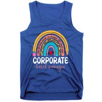 Corporate Travel Ager Rainbow Leopard Travel And Tourism Gift Tank Top