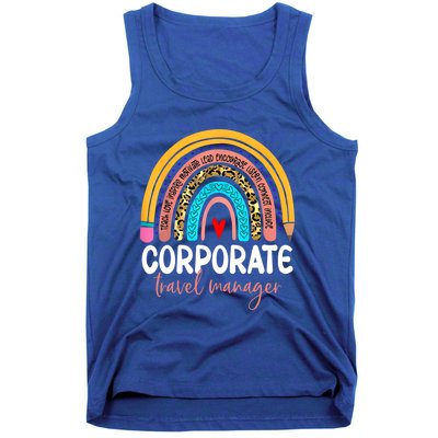 Corporate Travel Ager Rainbow Leopard Travel And Tourism Gift Tank Top