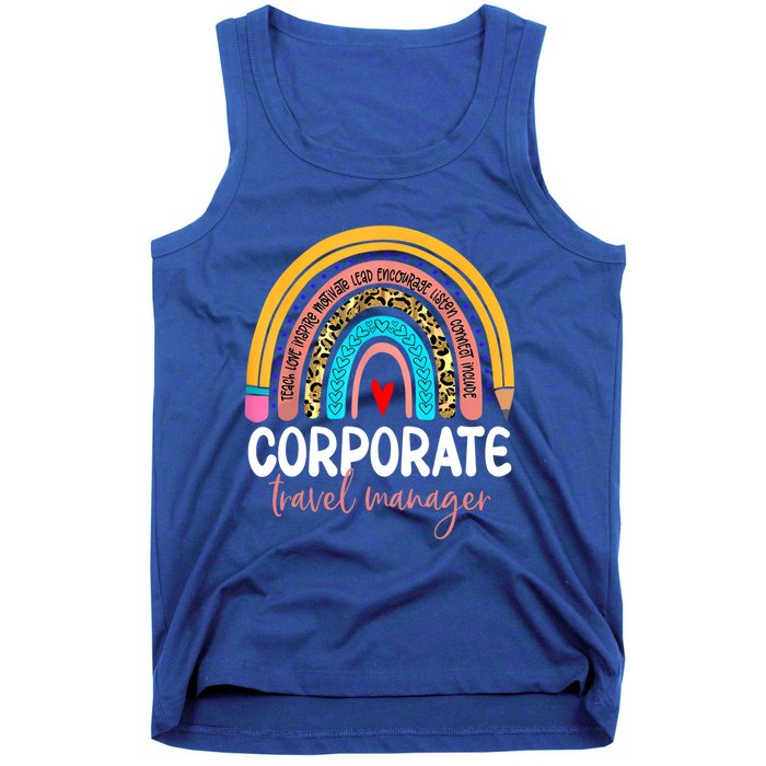 Corporate Travel Ager Rainbow Leopard Travel And Tourism Gift Tank Top