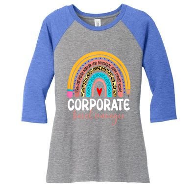 Corporate Travel Ager Rainbow Leopard Travel And Tourism Gift Women's Tri-Blend 3/4-Sleeve Raglan Shirt