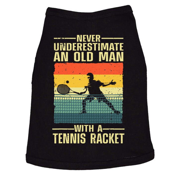 Cool Tennis Art For Grandpa Tennis Player Racket Sport Doggie Tank