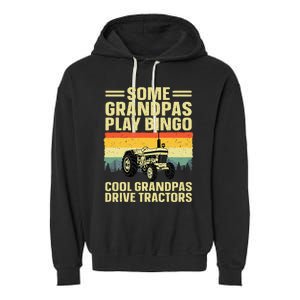 Cool Tractor Art For Grandpa Farming Farmer Farm Tractor Garment-Dyed Fleece Hoodie