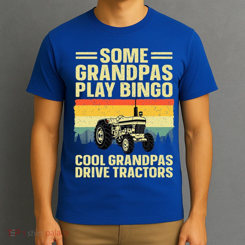 Cool Tractor Art For Grandpa Farming Farmer Farm Tractor T-Shirt