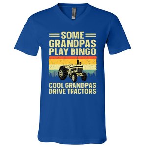 Cool Tractor Art For Grandpa Farming Farmer Farm Tractor V-Neck T-Shirt