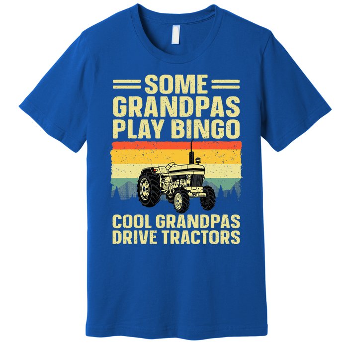 Cool Tractor Art For Grandpa Farming Farmer Farm Tractor Premium T-Shirt