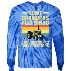 Cool Tractor Art For Grandpa Farming Farmer Farm Tractor Tie-Dye Long Sleeve Shirt