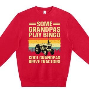 Cool Tractor Art For Grandpa Farming Farmer Farm Tractor Premium Crewneck Sweatshirt