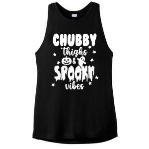 Chubby Thighs And Spooky Vibes Cute Halloween Ladies PosiCharge Tri-Blend Wicking Tank