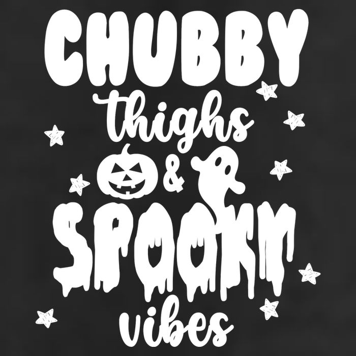 Chubby Thighs And Spooky Vibes Cute Halloween 7 Panel Mesh Trucker Snapback Hat