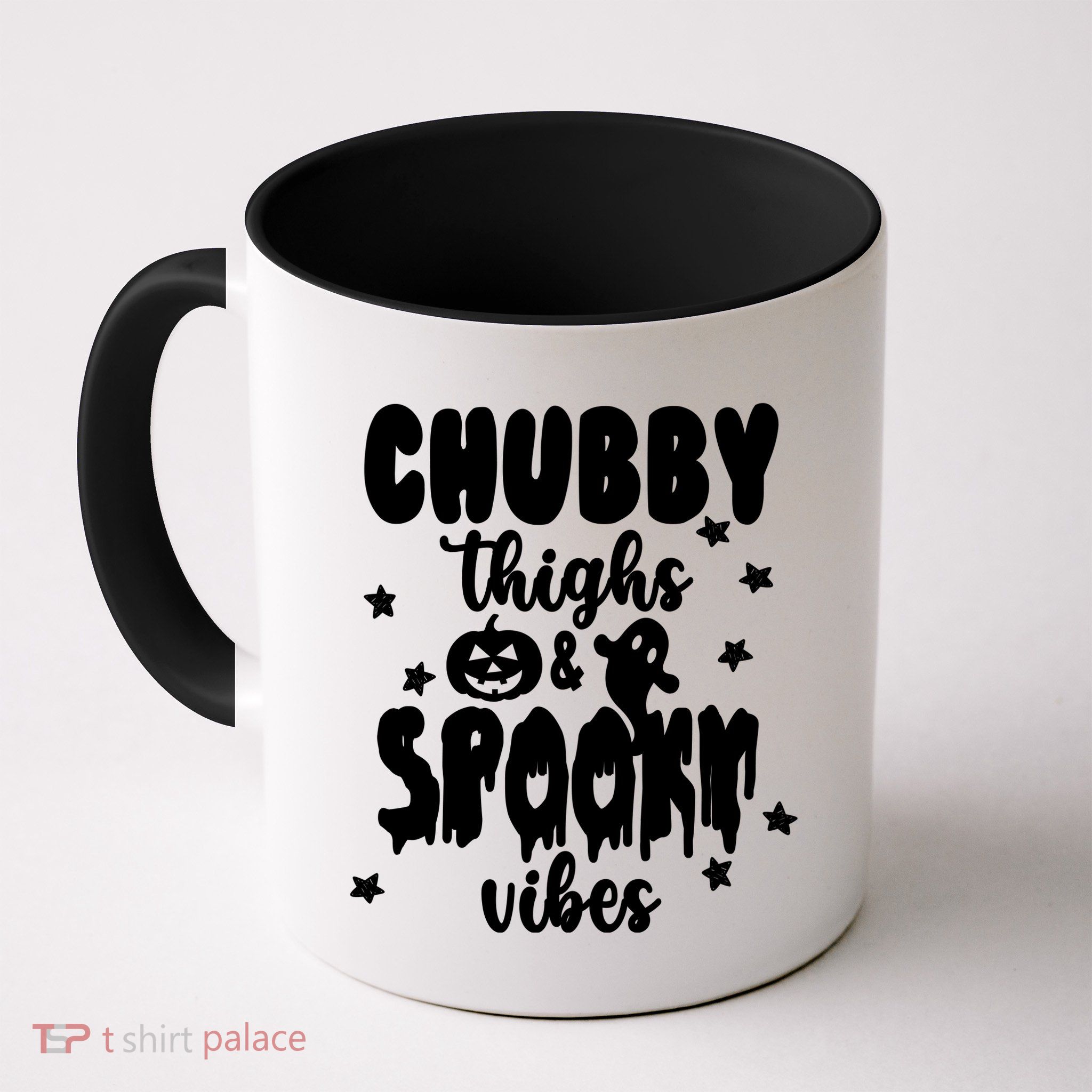 Chubby Thighs And Spooky Vibes Cute Halloween Mug