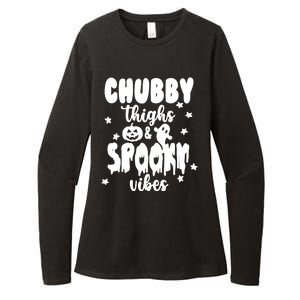 Chubby Thighs And Spooky Vibes Cute Halloween Womens CVC Long Sleeve Shirt