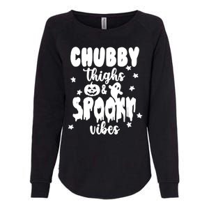 Chubby Thighs And Spooky Vibes Cute Halloween Womens California Wash Sweatshirt