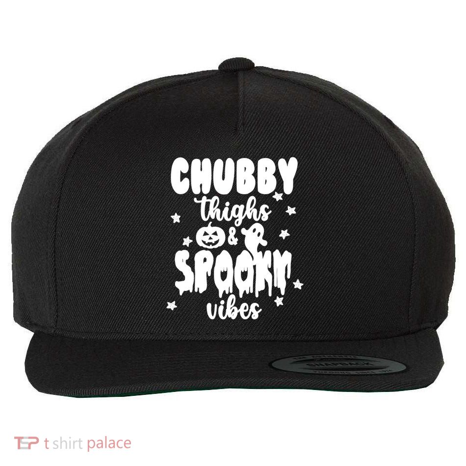 Chubby Thighs And Spooky Vibes Cute Halloween Wool Snapback Cap