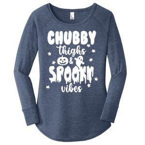 Chubby Thighs And Spooky Vibes Cute Halloween Women's Perfect Tri Tunic Long Sleeve Shirt