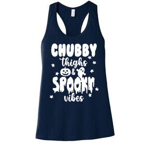 Chubby Thighs And Spooky Vibes Cute Halloween Women's Racerback Tank