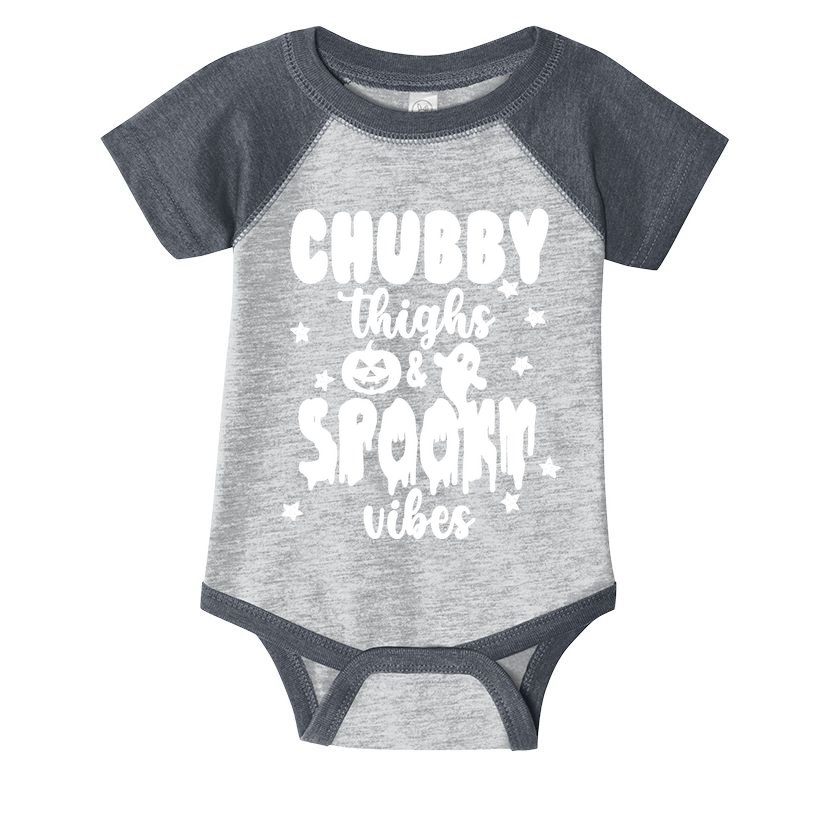 Chubby Thighs And Spooky Vibes Cute Halloween Infant Baby Jersey Bodysuit