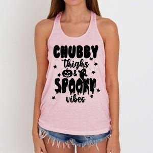 Chubby Thighs And Spooky Vibes Cute Halloween Women's Knotted Racerback Tank